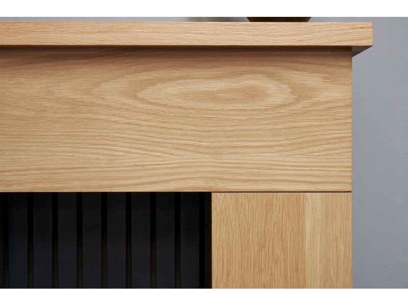 Adam Buxton Fireplace in Oak & White Marble, 48 Inch