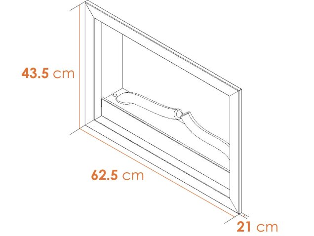 Adam Toronto Electric Wall Inset Fire with Logs & Remote Control in Black, 24 Inch