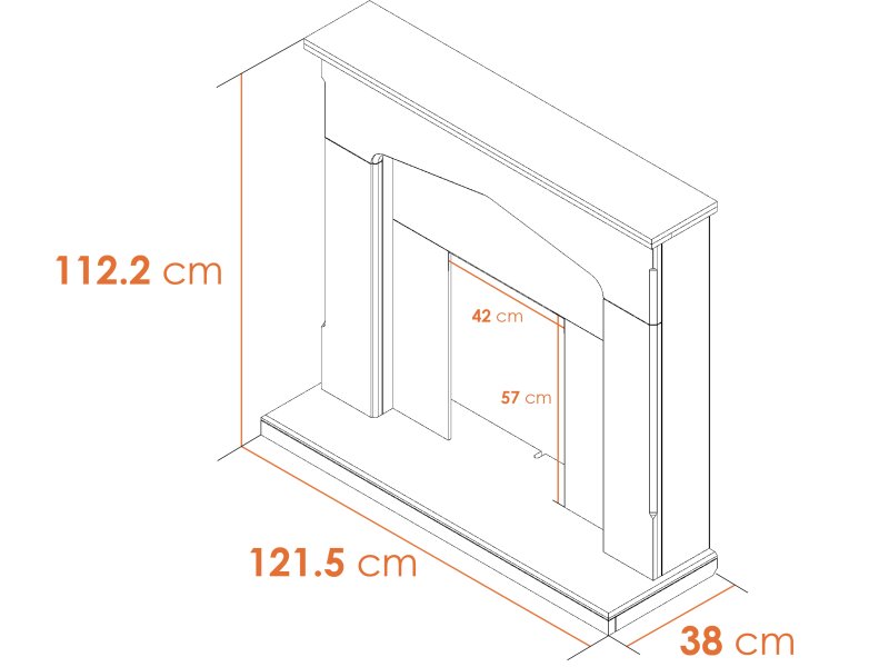 Adam Cotswold Fireplace in Stone Effect, 48 Inch