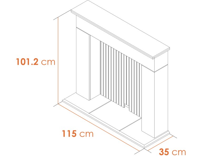 Adam Innsbruck Stove Fireplace in Oak & Black, 45 Inch