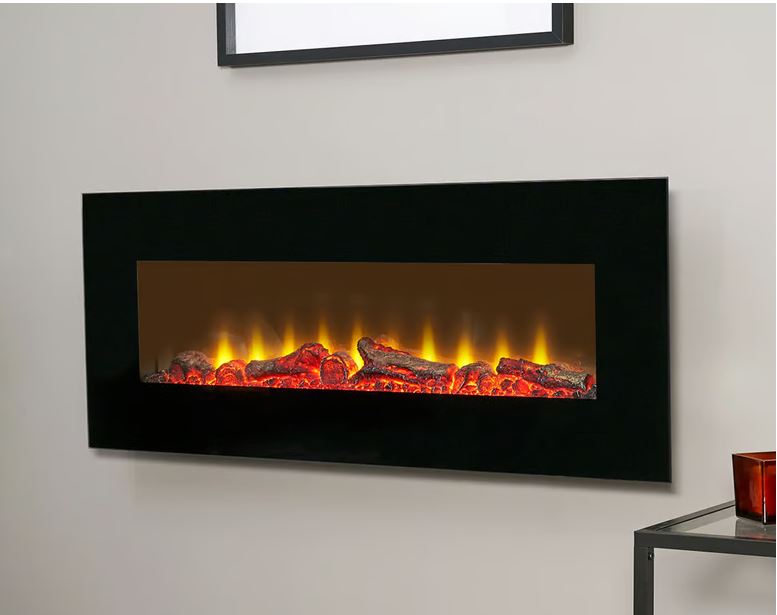Sureflame WM-9331 Electric Wall Mounted Fire with Remote in Black, 42 Inch