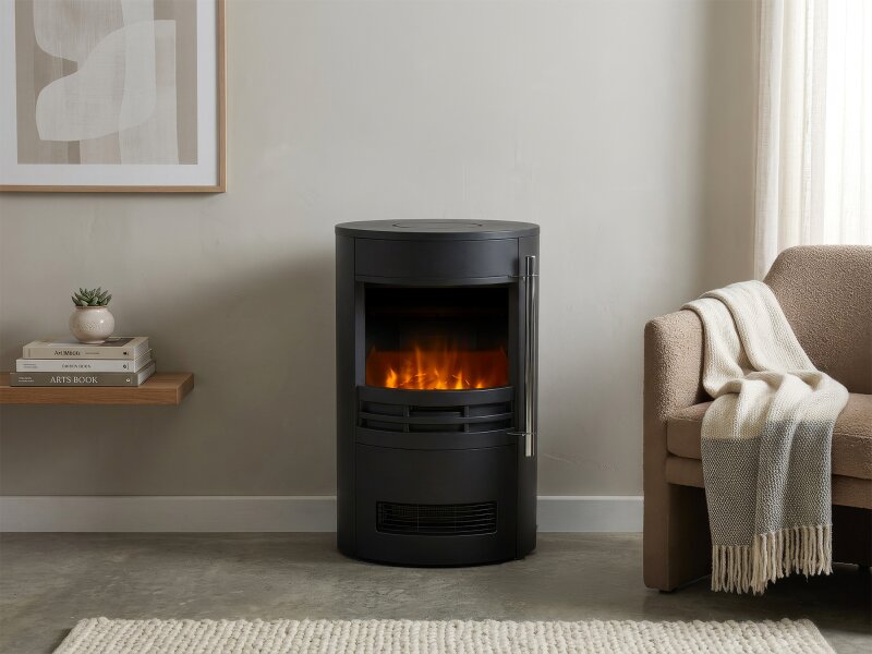 SureFlame Dunston Round Electric Stove - Black