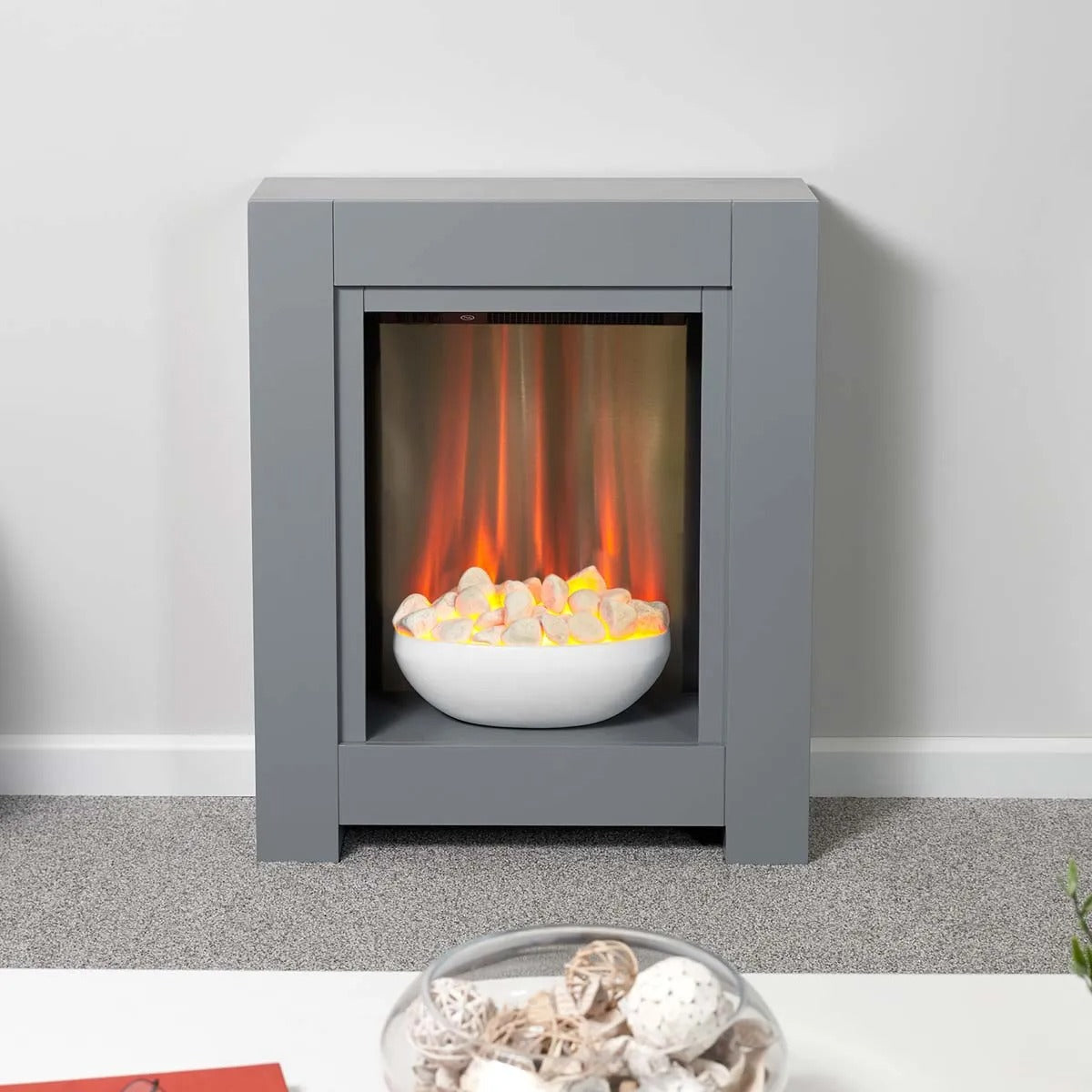 Adam Monet Fireplace Suite in Grey with Electric Fire, 23 Inch