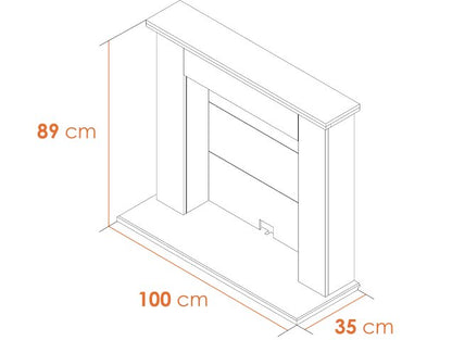 Adam Chester Stove Fireplace in Oak & Black with Sureflame Keston Electric Stove in Black-39 Inch