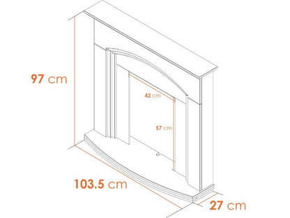 Adam Truro Fireplace in Cream with Helios Electric Fire in Brushed Steel, 41 Inch