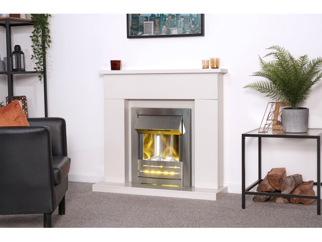 Adam Lomond White Marble Fireplace