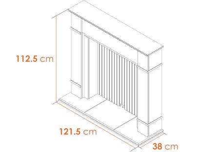 Adam Oxford Stove Fireplace in Pure White & Black, 48 Inch
