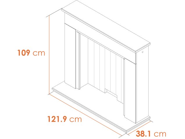 Acantha Larissa White & Grey Marble Stove Fireplace with Downlights & Keston Electric Stove in Black