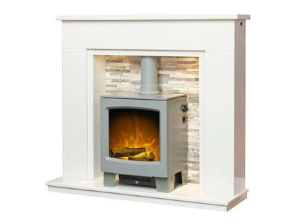 Acantha Amalfi White Marble Fireplace