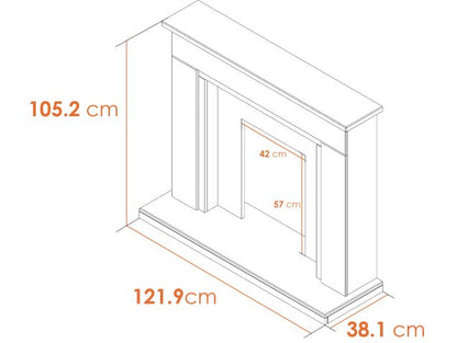 Acantha Maine White Marble Fireplace with Downlights & Alta Electric Inset Stove in Black