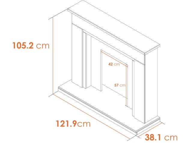 Acantha Maine White Marble Fireplace with Downlights & Argo Electric Fire in Brushed Steel 48 Inch