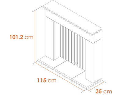 Adam Innsbruck Stove Fireplace in Oak & Black, 45 Inch