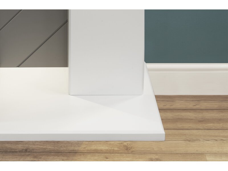 Adam Corinth Stove Fireplace in Pure White & Grey with Downlights, 48 Inch
