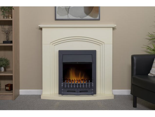 Adam Truro Fireplace in Cream with Blenheim Electric Fire in Black, 41 Inch