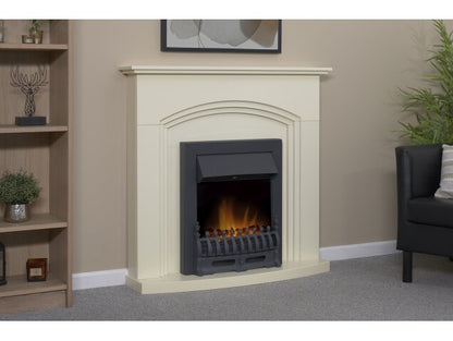 Adam Truro Fireplace in Cream with Blenheim Electric Fire in Black, 41 Inch