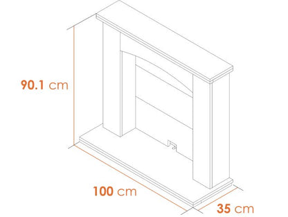 Adam Huxley in Pure White & Grey with Aviemore Electric Stove in Black, 39 Inch