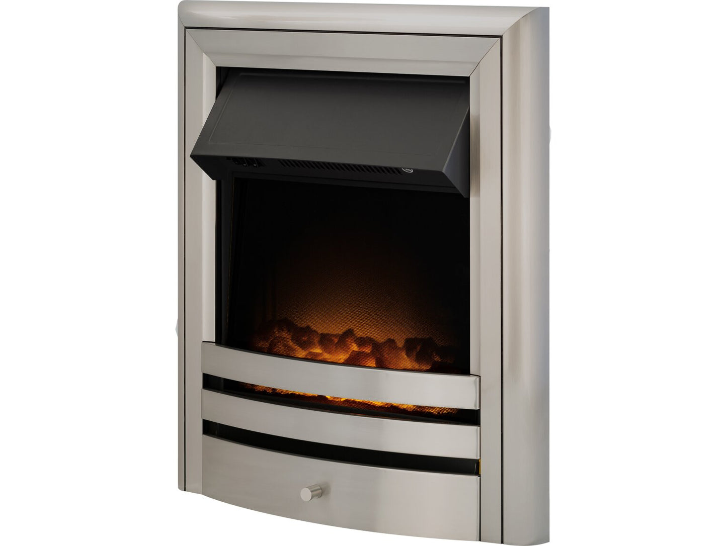 Acantha Vela Electric Fire – Brushed Steel, Antique Brass or Black Nickel