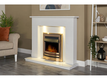 Acantha Vela Electric Fire – Brushed Steel, Antique Brass or Black Nickel