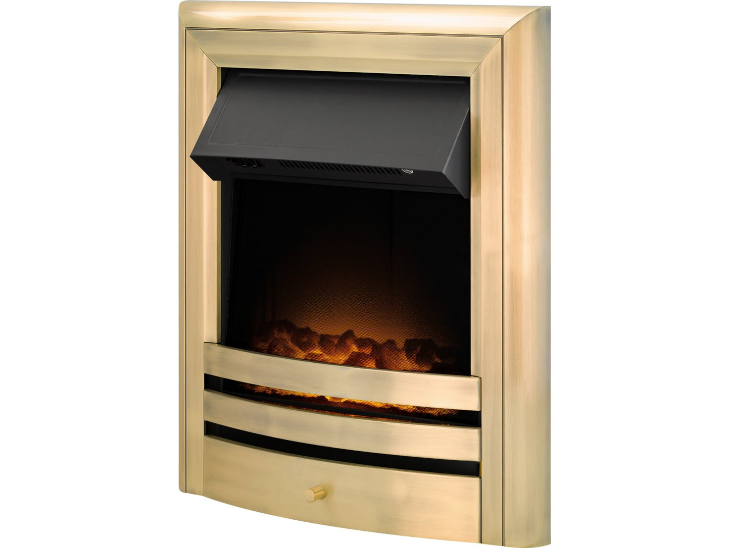 Acantha Vela Electric Fire – Brushed Steel, Antique Brass or Black Nickel