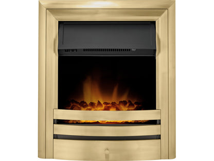 Acantha Vela Electric Fire – Brushed Steel, Antique Brass or Black Nickel