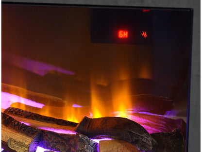 Acantha Orion 100 Inch Floating Electric Fireplace Suite - Wall Mounted Media Wall with Slate Effect TV Backboard