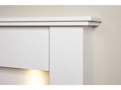 Adam Avila White Marble Fireplace with Downlights, 48 Inch