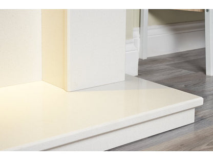 Adam Avila White Marble Fireplace with Downlights, 48 Inch