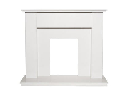 Adam Avila White Marble Fireplace with Downlights, 48 Inch