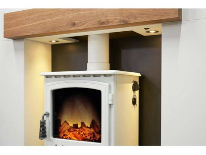 media wall with log burner