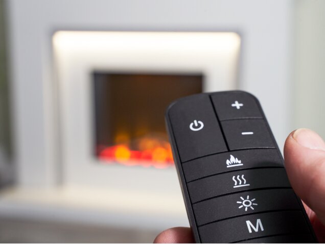 Acantha Milano White & Sparkly Grey Marble Electric Fireplace Suite, 48 Inch