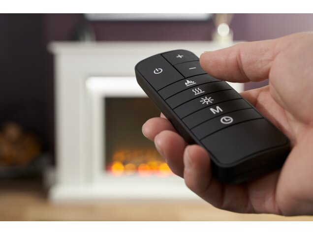 Acantha Milano White Marble Electric Fireplace Suite, 54 Inch