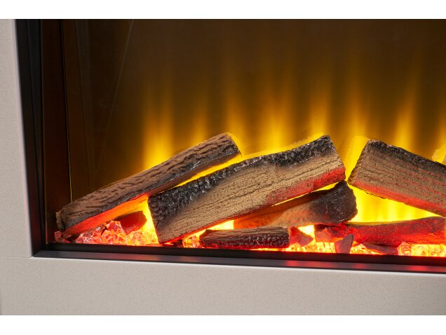 Acantha Milano White Marble Electric Fireplace Suite, 54 Inch