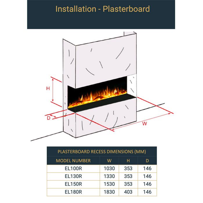 Ellere EL180R Built-in Electric Fire