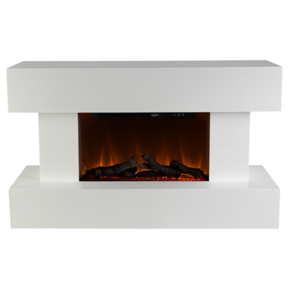 Rivenhall Black and White LED Electric Fireplace Suite Modern Wall Mounted Suite