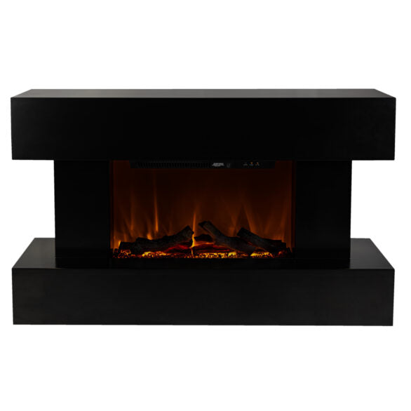 Rivenhall Black and White LED Electric Fireplace Suite Modern Wall Mounted Suite