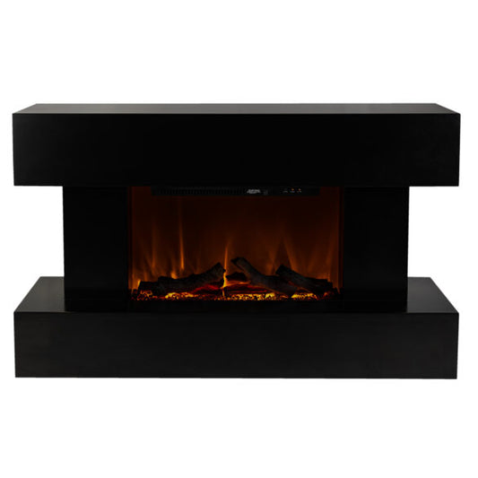 Rivenhall Black and White LED Electric Fireplace Suite Modern Wall Mounted Suite