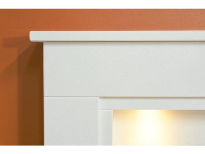 Acantha Maine White & Grey Marble Fireplace with Downlights, 48 Inch