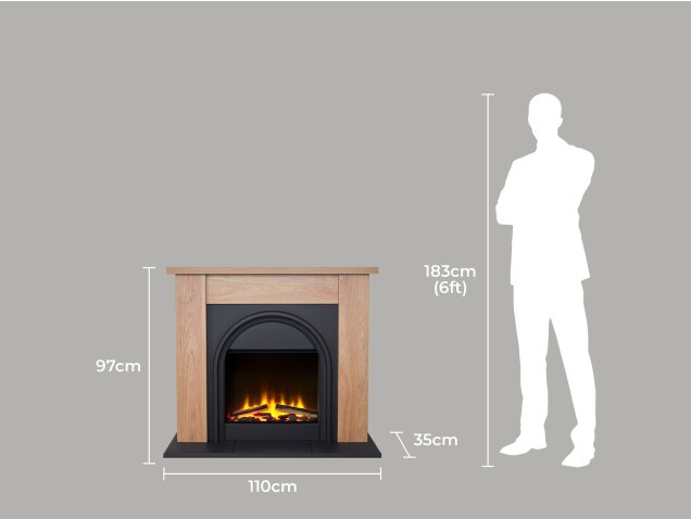 Adam Burlington Electric Fireplace Suite