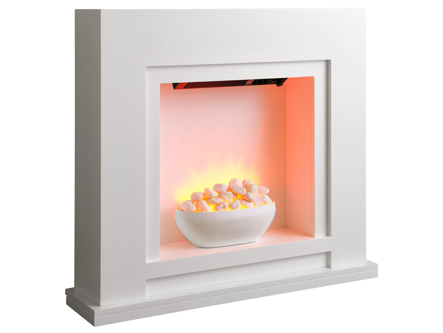 Sureflame Mondrian Electric Fireplace Suite in White