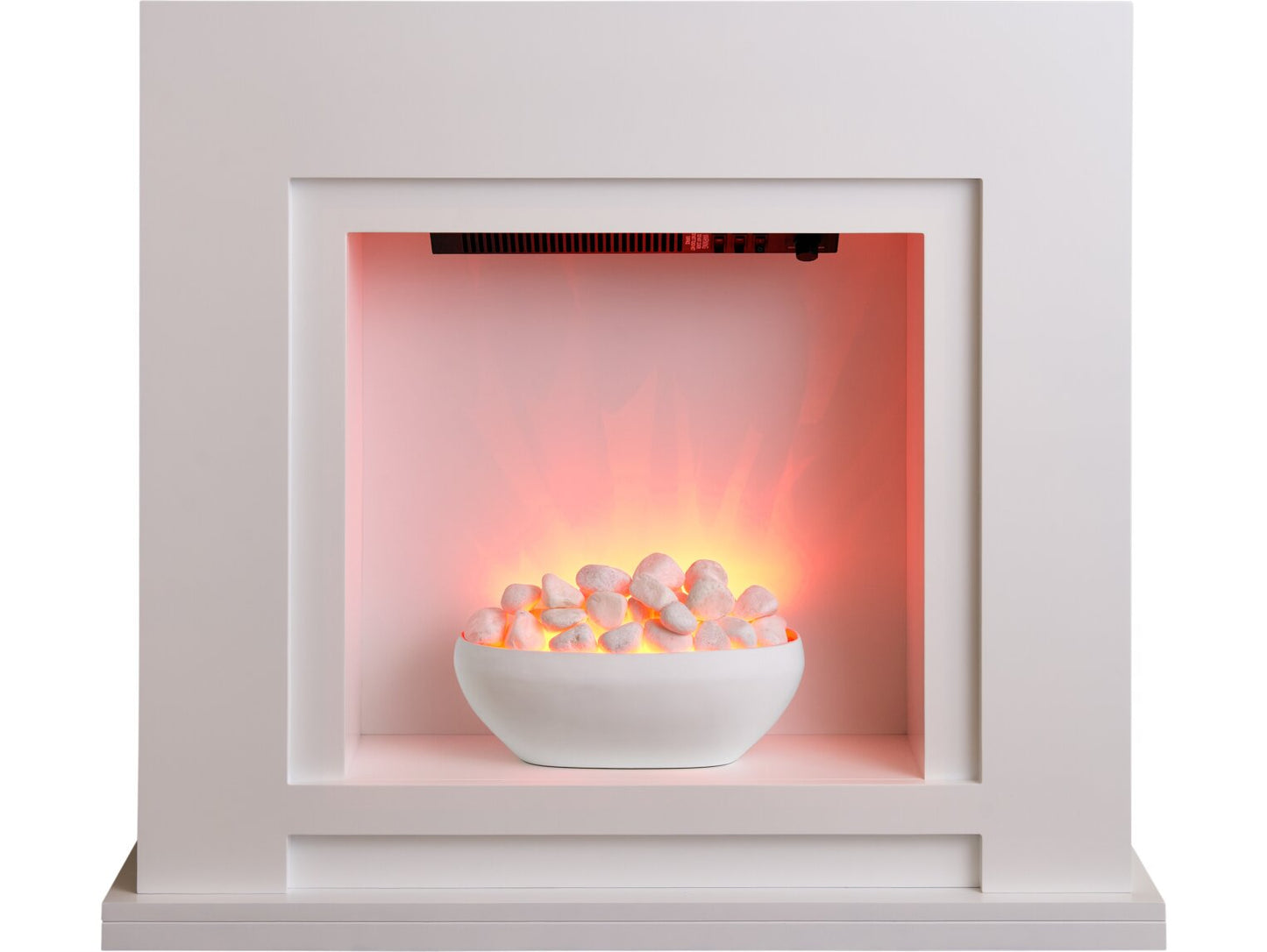 Sureflame Mondrian Electric Fireplace Suite in White