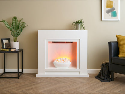 Sureflame Mondrian Electric Fireplace Suite in White