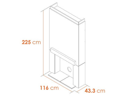 Acantha Pre-Built Stove Media Wall 1 with Keston Electric Stove in Black