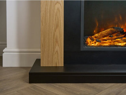 Sureflame Banbury 43 Inch Electric Fireplace Suite - Oak Mantel with Black Electric Fire
