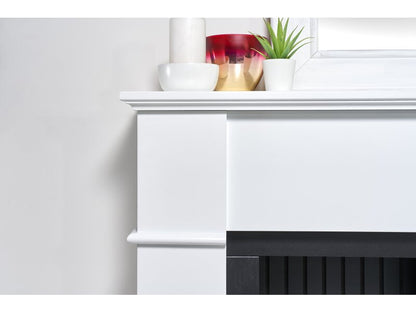 Adam Oxford Stove Fireplace in Pure White & Black, 48 Inch
