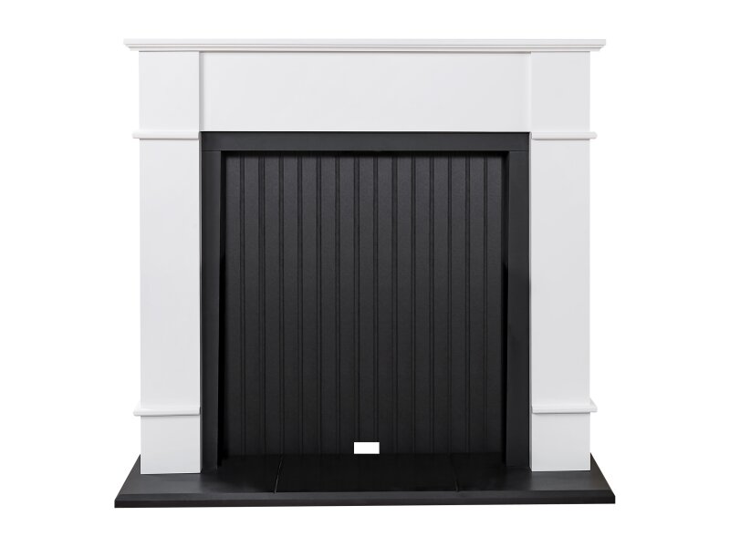 Adam Oxford Stove Fireplace in Pure White & Black, 48 Inch