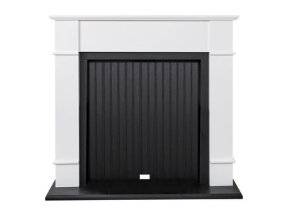 Adam Oxford Stove Fireplace in Pure White & Black, 48 Inch