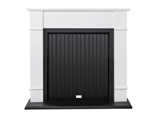 Adam Oxford Stove Fireplace in Pure White & Black, 48 Inch