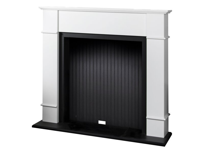 Adam Oxford Stove Fireplace in Pure White & Black, 48 Inch