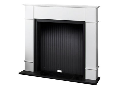 Adam Oxford Stove Fireplace in Pure White & Black, 48 Inch