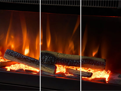 Acantha Vision Electric Media Stove with Log Store & Stove Pipe in Black